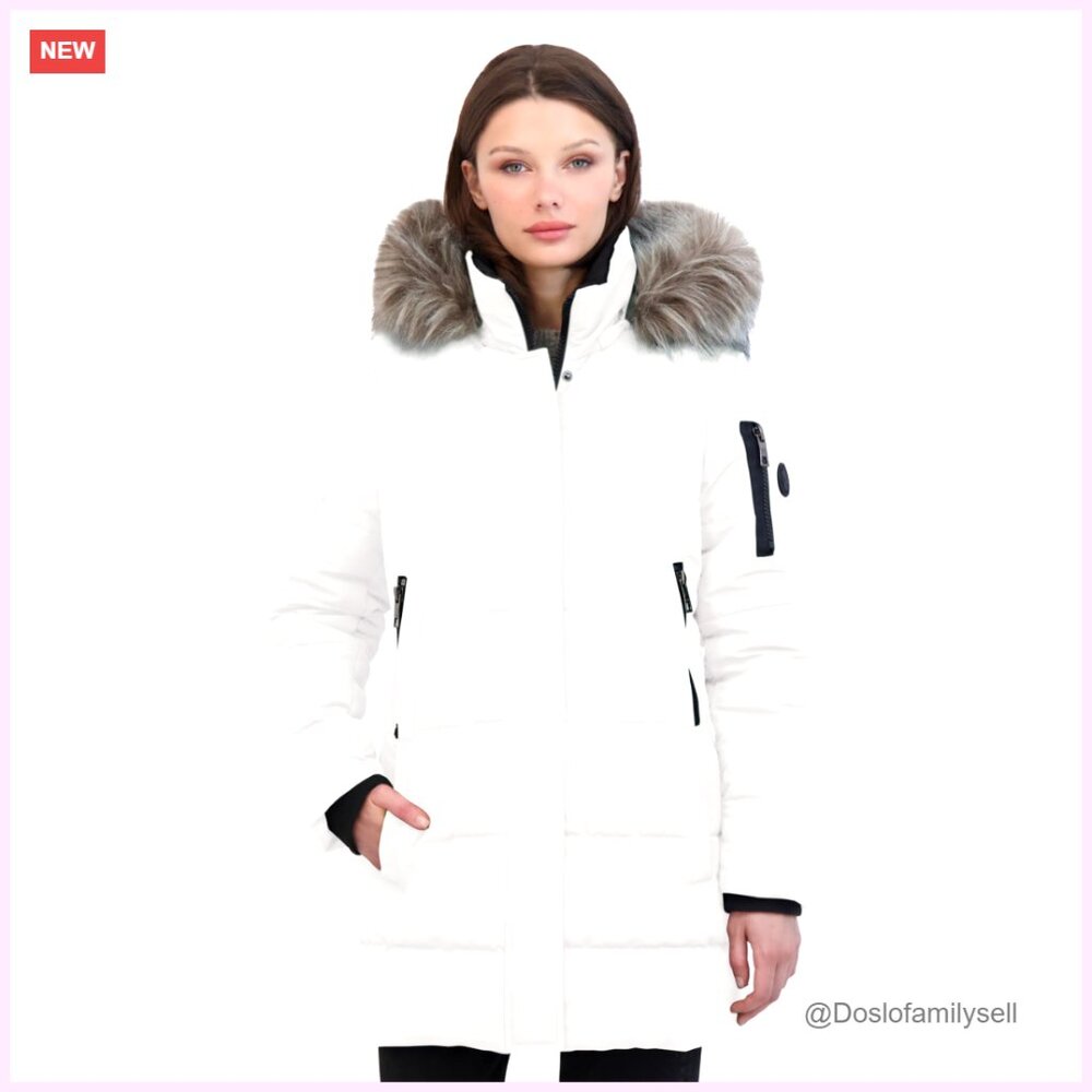 Heavyweight Puffer Coat With Detachable Faux Fur Hood, Water-Resistant
